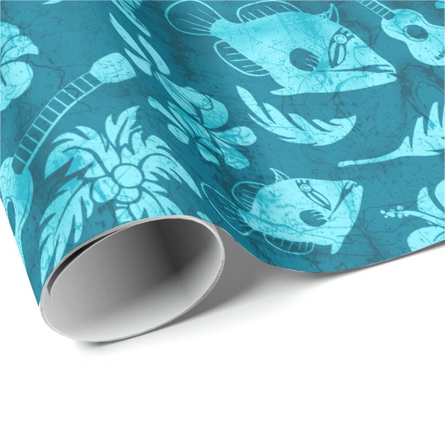 Makapuu Beach Hawaiian Batik Wrapping Paper Geschenkpapier (Rolleneckpunkt)