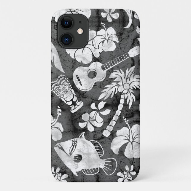 Makapuu Beach Hawaiian Charcoal Gray Batik Case-Mate iPhone Hülle (Rückseite)