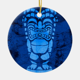 Makapuu Beach Hawaiian Laughing Tiki Batik Keramikornament