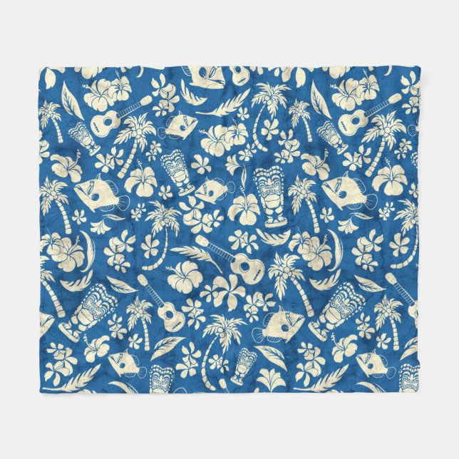Makapuu Strand-Hawaiianer-Batik Fleecedecke (Vorderseite (Horizontal))