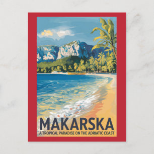 Makarska Kroatien Reisen Kunst Vintag Postkarte