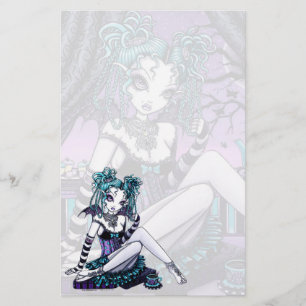"Makayla" Goth Couture-Tee-Party-Fee-Briefpapier Briefpapier