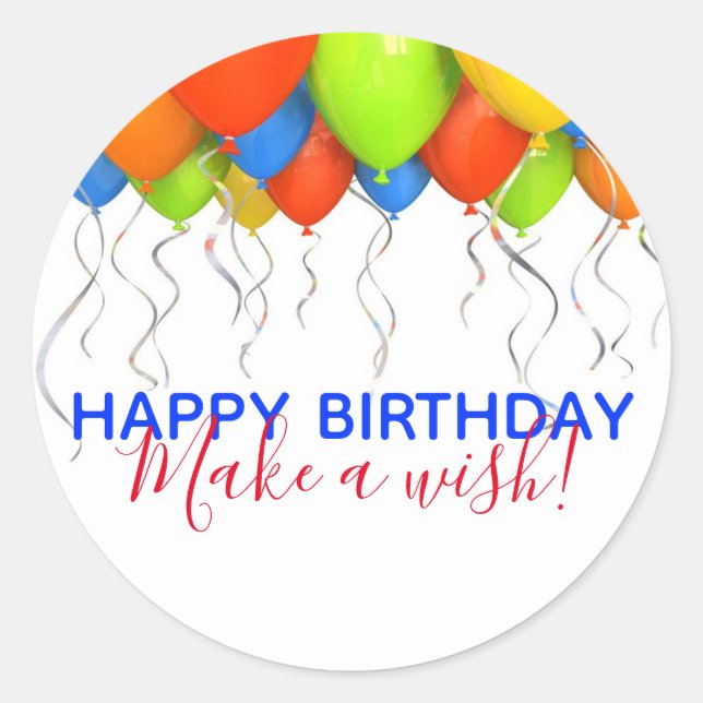 Make a Wish Big Birthday Stickers (Vorderseite)