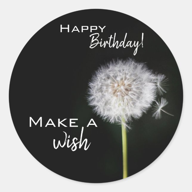 Make a Wish Birthday Stickers (Vorderseite)