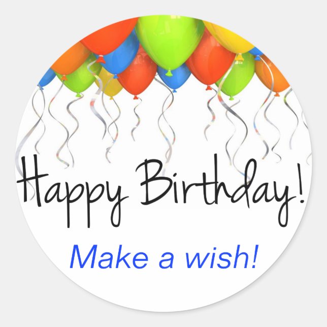 Make a Wish Birthday Stickers (Vorderseite)