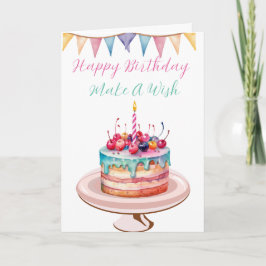 "Make a Wunsche" farbenfrohe Geburtstagstorte Einladung