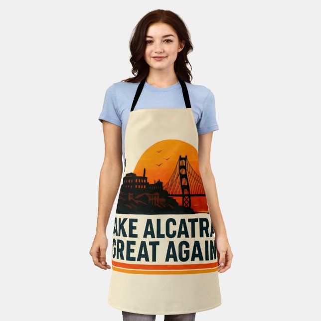Make Alcatraz Great Again Lustig Schürze (Getragen)