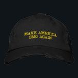 Make America Emo Again Embroidered Baseball Bestickte Baseballkappe<br><div class="desc">Make America Emo Again Embroidered Baseball Cap – Funny Patriotic Custom Hat for Men | USA American Flag Hat</div>