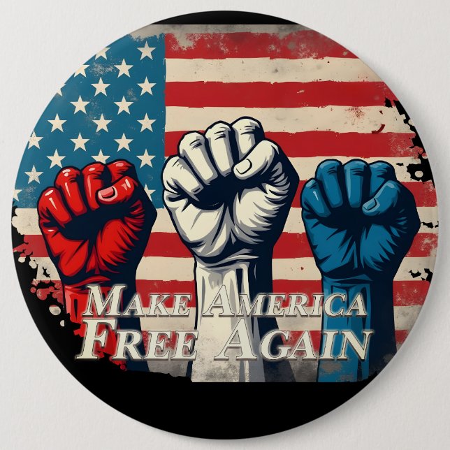 Make America Free Again Kunstwerk Button (Vorderseite)