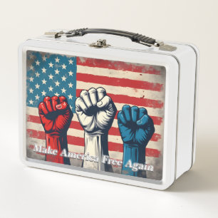 Make America Free Again Kunstwerk Metall Brotdose