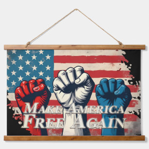 Make America Free Again Kunstwerk Wandteppich Mit Holzrahmen