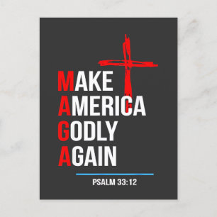 Make America Godly Again Trump Amtseinführung Maga Postkarte