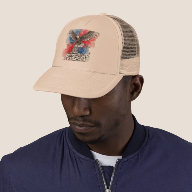 Make America Great Again Bold Eagle Art Cap Truckerkappe (Beispiel)