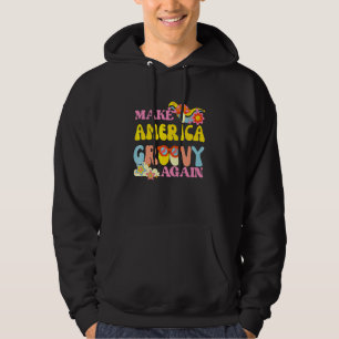 Make America Groovy Again 70er Retro-Friedensblume Hoodie