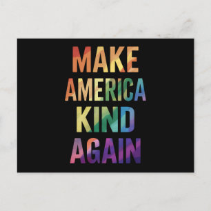 Make America Kind Again Regenbogen LGBTQ Schwul  Postkarte