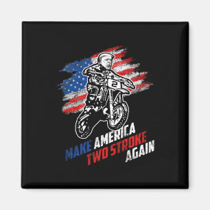 Make America Two Stroke Again Biker Für Trump Moto Magnet