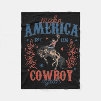 Make America Western Cowboy Again Retro 4. Juli Fleecedecke