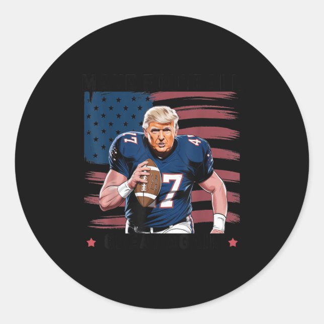Make American Football Great Again Trump Usa Flag  Runder Aufkleber (Vorderseite)