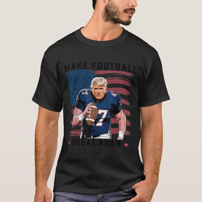 Make American Football Great Again Trump Usa Flag  T-Shirt (Vorderseite)