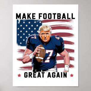 Make American Football Great Again Trump Usa Flagg Poster