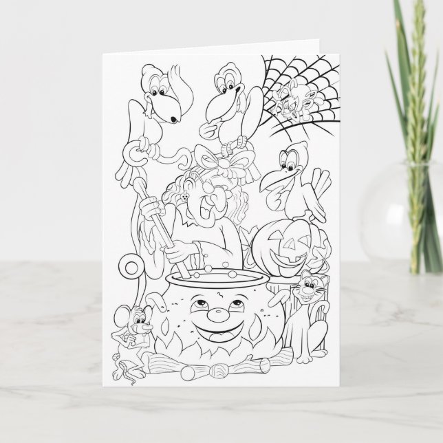 Make and color your own Halloween card Karte (Vorderseite)