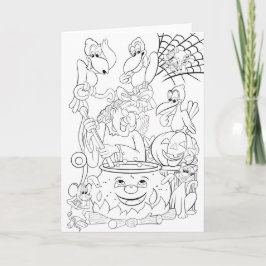 Make and color your own Halloween card Karte