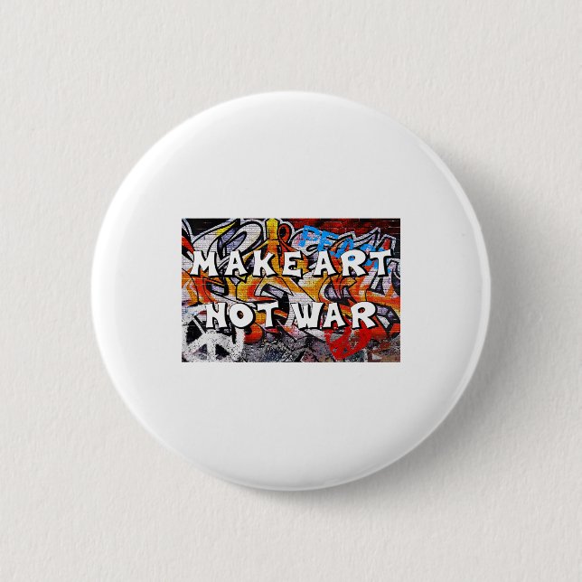 Make Art Not War Peace Graffiti Men Women Pro Button (Vorderseite)