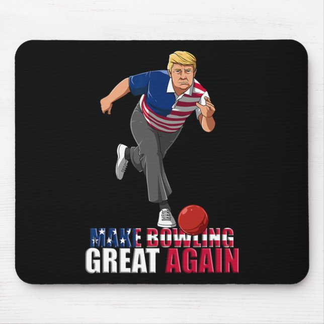 Make Bowling Great Again - Lustiges Trump Bowling  Mousepad (Vorne)