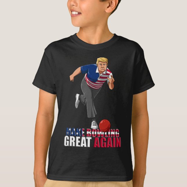 Make Bowling Great Again - Lustiges Trump Bowling  T-Shirt (Vorderseite)
