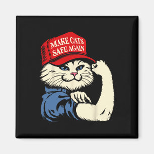 Make Cats Safe Again Rote Mütze Katzen Für Trump P Magnet