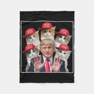 Make Cats Safe Again Trump Rote Mütze Make Pets Sa Fleecedecke