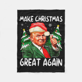 Make Christmas Great Again Funny Santa Trump 2025 Fleecedecke