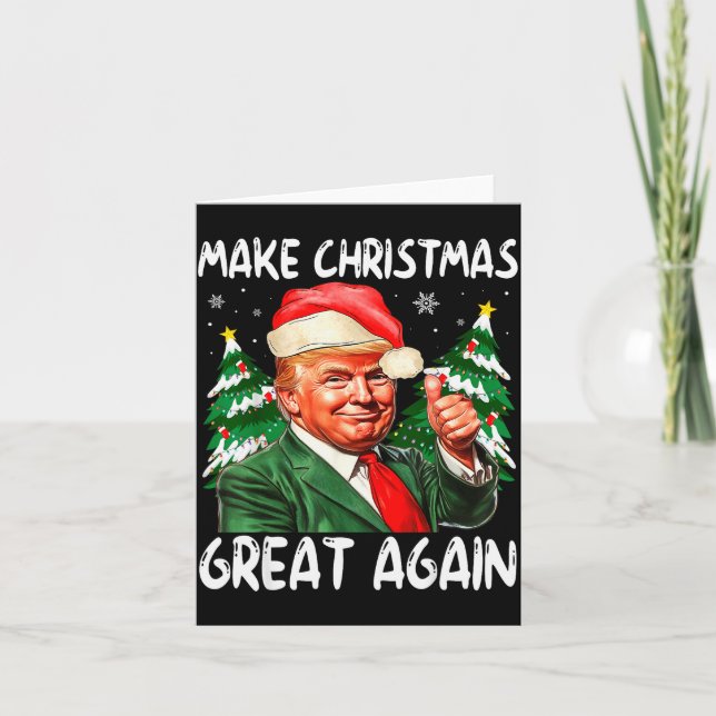 Make Christmas Great Again Funny Santa Trump 2025  Karte (Vorderseite)