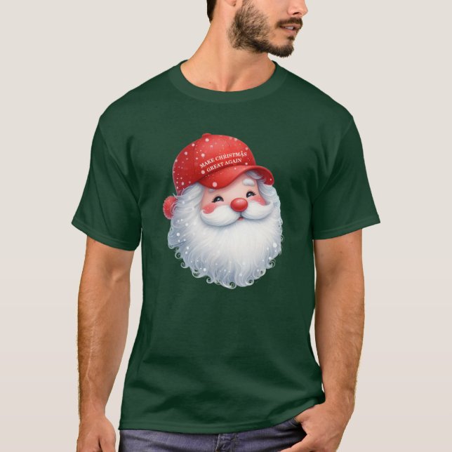 Make Christmas Great Again Maga GOP Santa T-Shirt (Vorderseite)