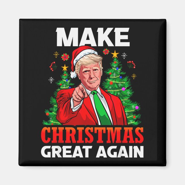 Make Christmas Great Again Santa Präsident Trump _ Magnet (Vorne)