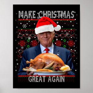 Make Christmas Great Again Trump Pyjama Hässliches Poster