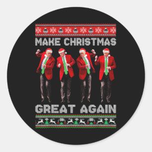 Make Christmas Great Again Weihnachten Lustig Trum Runder Aufkleber