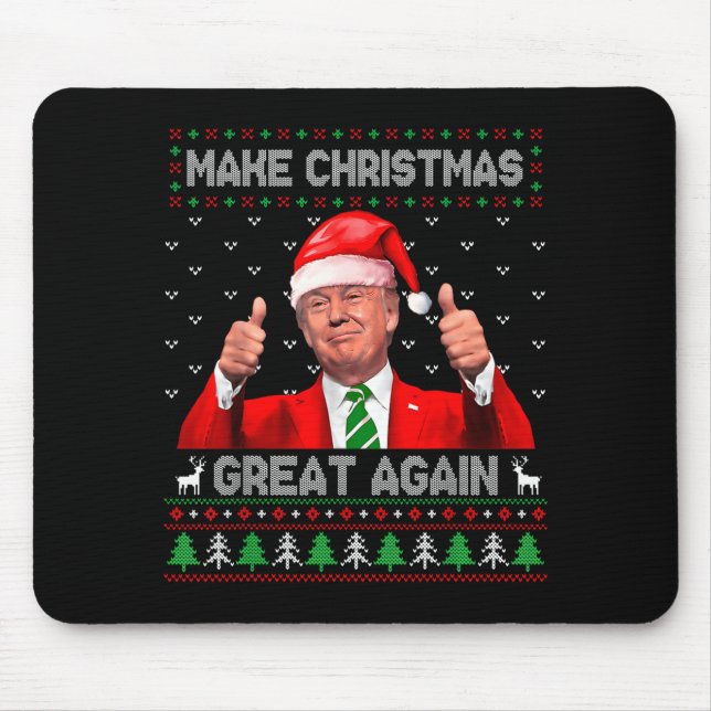Make Christmas Great Again Xmas Funny Pajamas Ugly Mousepad (Vorne)