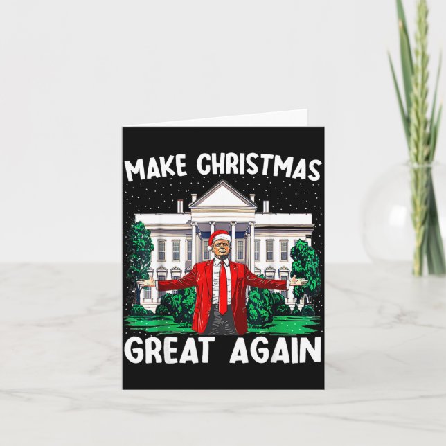 Make Christmas Great Again Xmas Funny Trump Pajama Karte (Vorderseite)