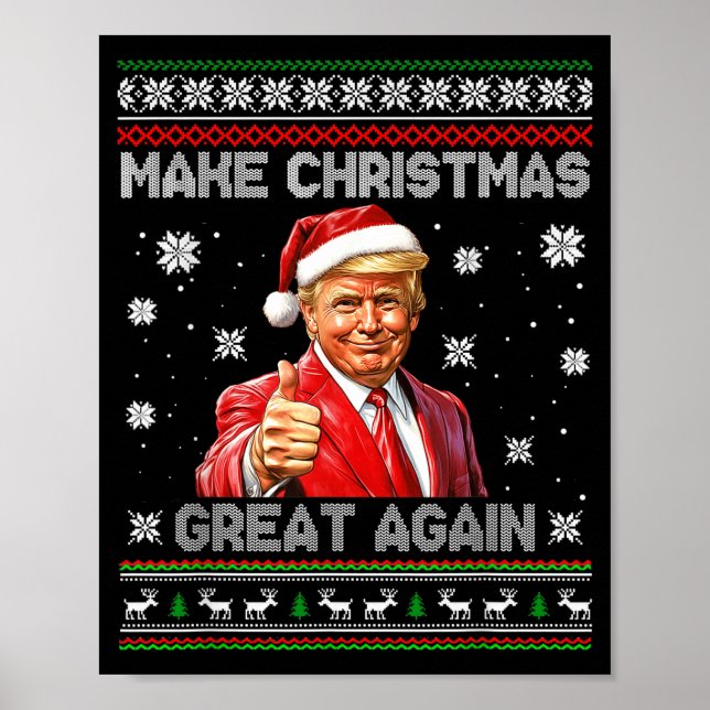 Make Christmas Great Again Xmas Funny Trump Pajama Poster (Vorne)