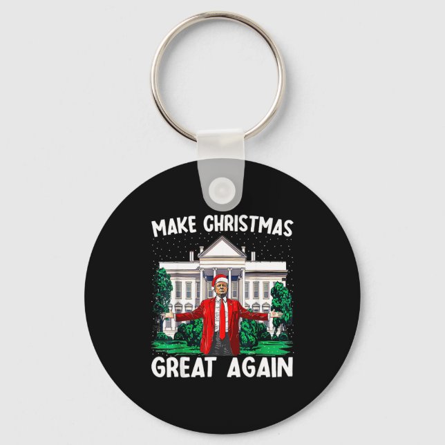 Make Christmas Great Again Xmas Funny Trump Pajama Schlüsselanhänger (Vorderseite)