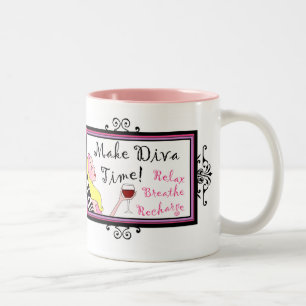 "Make Diva Time"/ Entspannungstassen Zweifarbige Tasse
