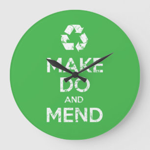 Make Do and Mend Große Wanduhr