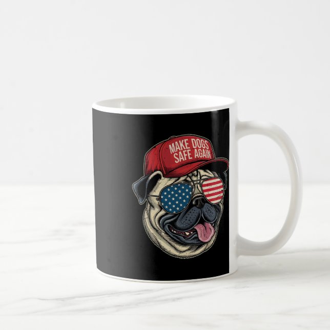 Make Dog Safe Again Rote Mütze Lustige Erkennung  Kaffeetasse (Rechts)