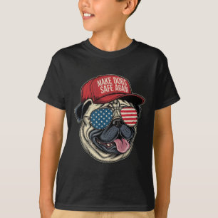 Make Dog Safe Again Rote Mütze Lustige Erkennung T-Shirt