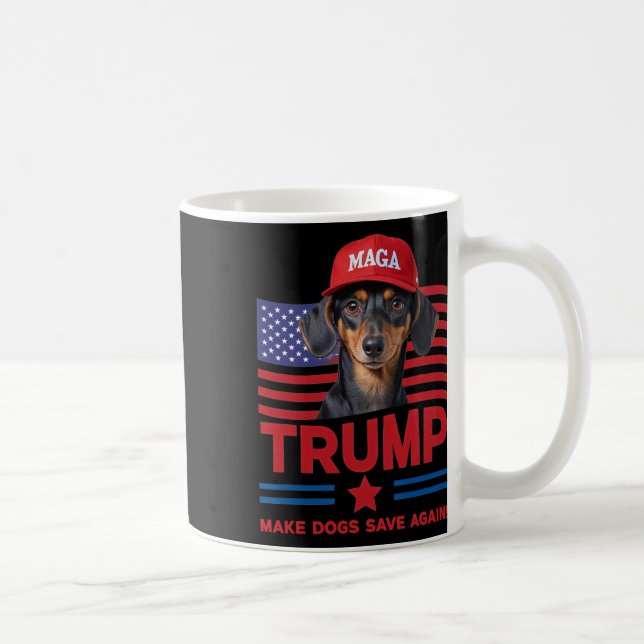 Make Dogs Save Again Funny Trump Puppy Mega Hat  Kaffeetasse (Rechts)