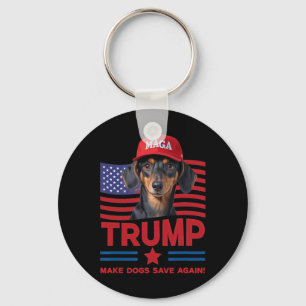 Make Dogs Save Again Lustig Trump 2024 Welpen Mega Schlüsselanhänger