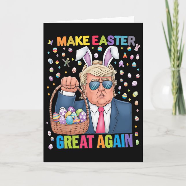 Make Easter Great Again Funny Trump Bunny Spring H Karte (Vorderseite)