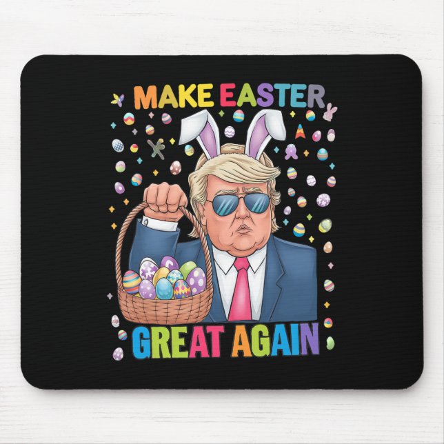 Make Easter Great Again Funny Trump Bunny Spring H Mousepad (Vorne)