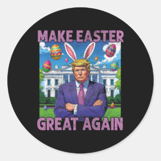 Make Easter Great Again Funny Trump Bunny Spring H Runder Aufkleber